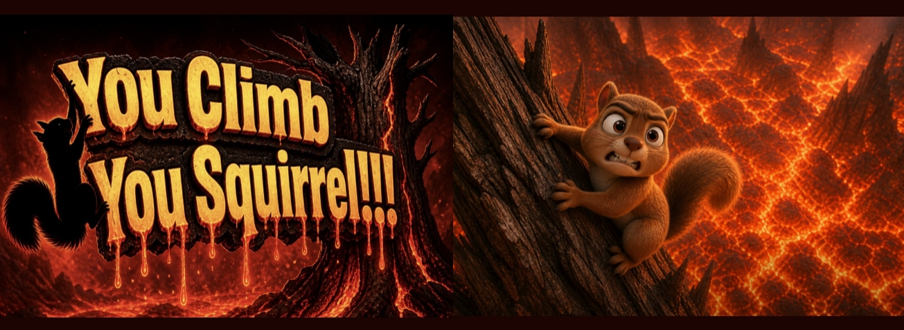 You Climb You Squirrel! banner